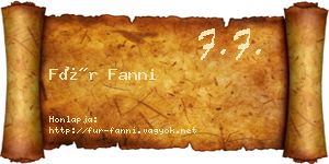 Für Fanni névjegykártya