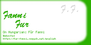 fanni fur business card